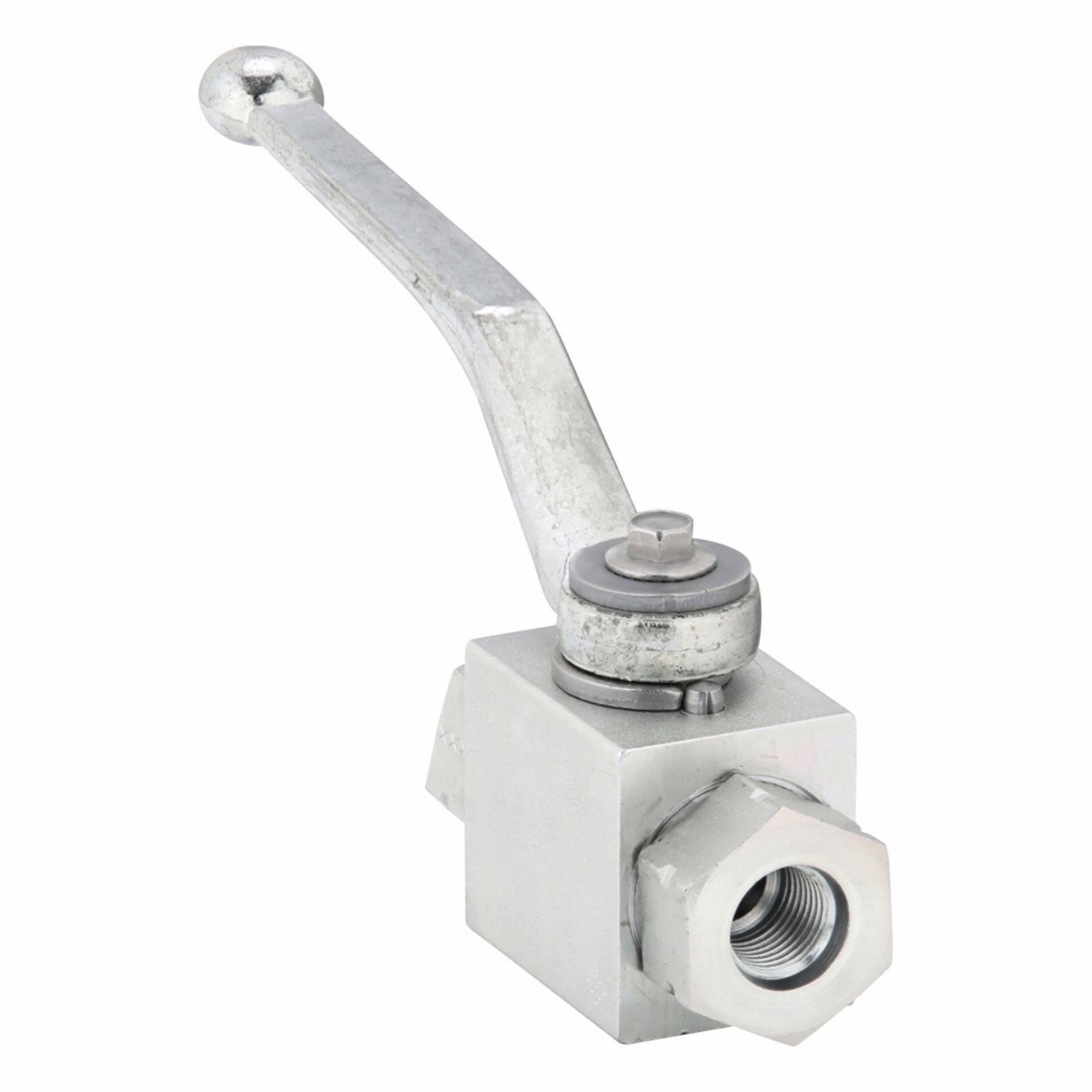Hydraulic Ball Valve: Not Lockable, 4.53 in Handle Lg, Two Positions, Two-Way Ways, Female