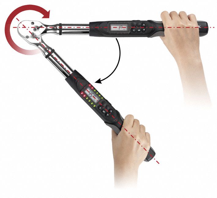 WESTWARD Electronic Torque and Angle Wrench InchPound, Centimeter