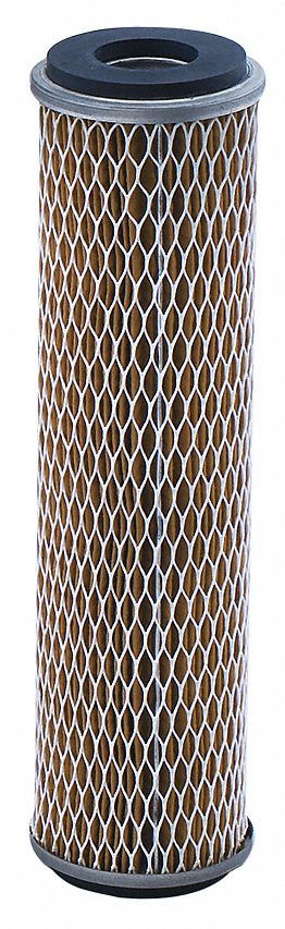 Water Filter Cartridge: 5 micron, Pleated, 7 gpm, ETP Steel/Polypropylene, 250°F Max. Op Temp