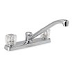 Straight-Spout Dual-Knob-Handle Three-Hole Widespread Deck-Mount Kitchen Sink Faucets image