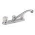 Straight-Spout Dual-Knob-Handle Three-Hole Widespread Deck-Mount Kitchen Sink Faucets