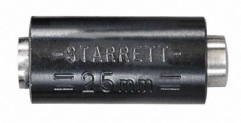 Micrometer Setting Standard: Metric, 25 mm Lg, 25 mm Included Lengths, 6.3 mm Dia