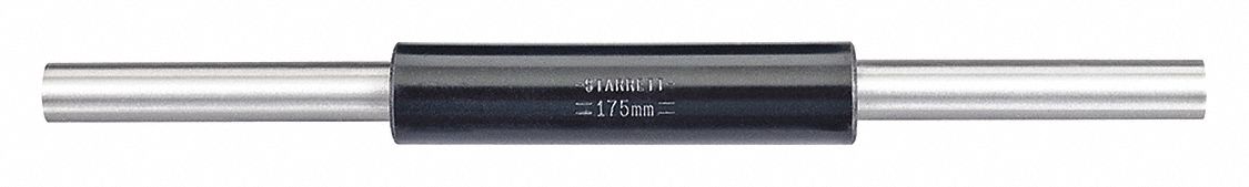 Micrometer Setting Standard: Metric, 175 mm Lg, 175 mm Included Lengths, 9.5 mm Dia