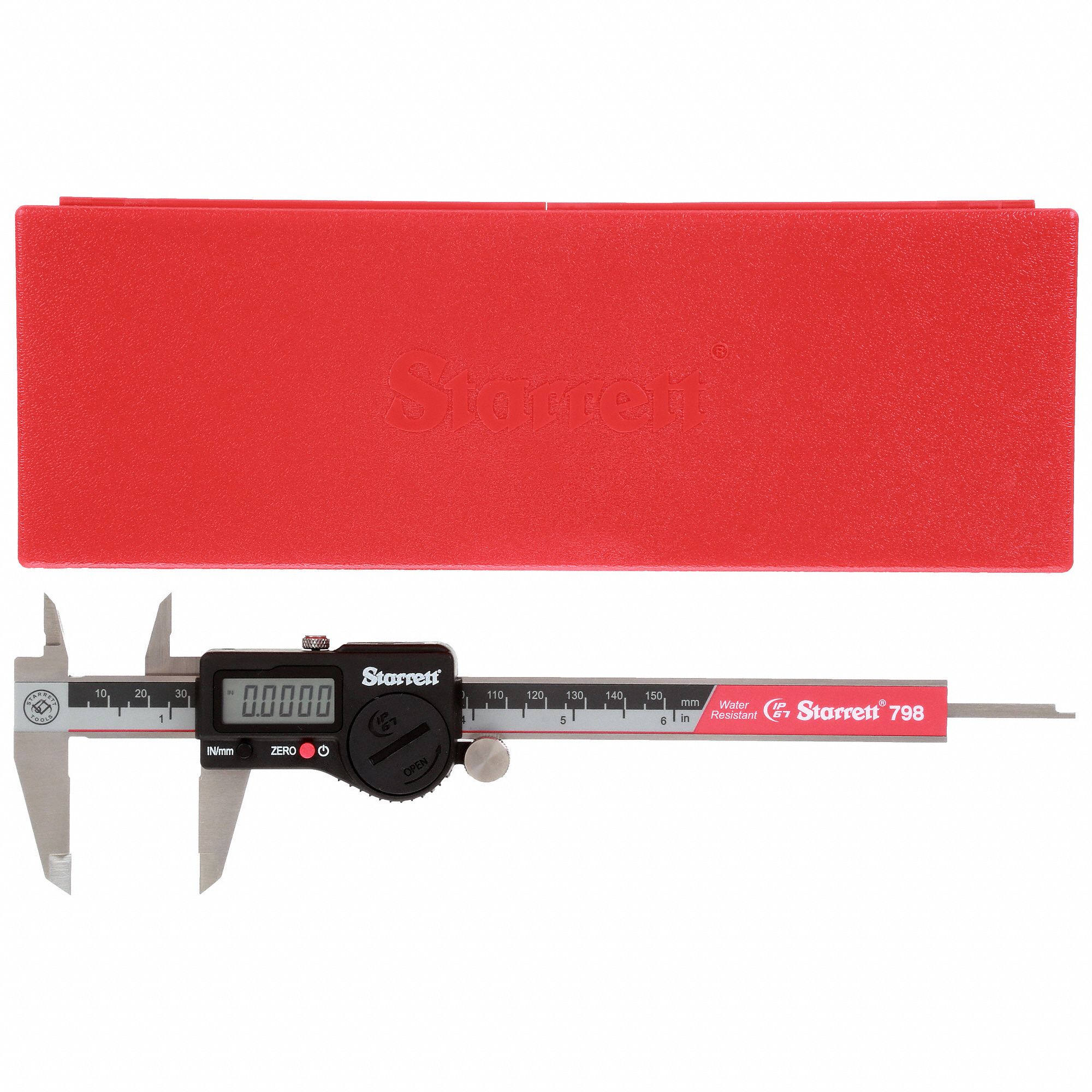 STARRETT 4Way Digital Caliper, Range 0 in to 6 in, 0 to 150 mm, IP