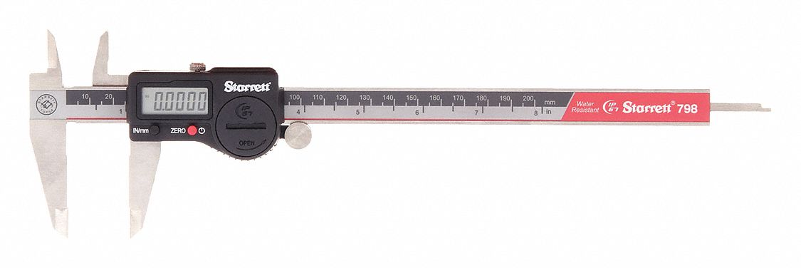 4-WAY DIGITAL CALIPER, 0 IN TO 8 IN/0 TO 20MM RANGE, IP67, +/-01 IN/+/--0.03MM ACCURACY