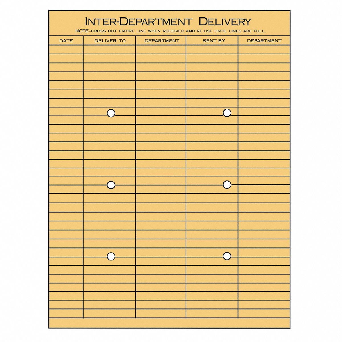 UNIVERSAL, 97 Envelope Size, Kraft, Interoffice Envelopes 6PDR0