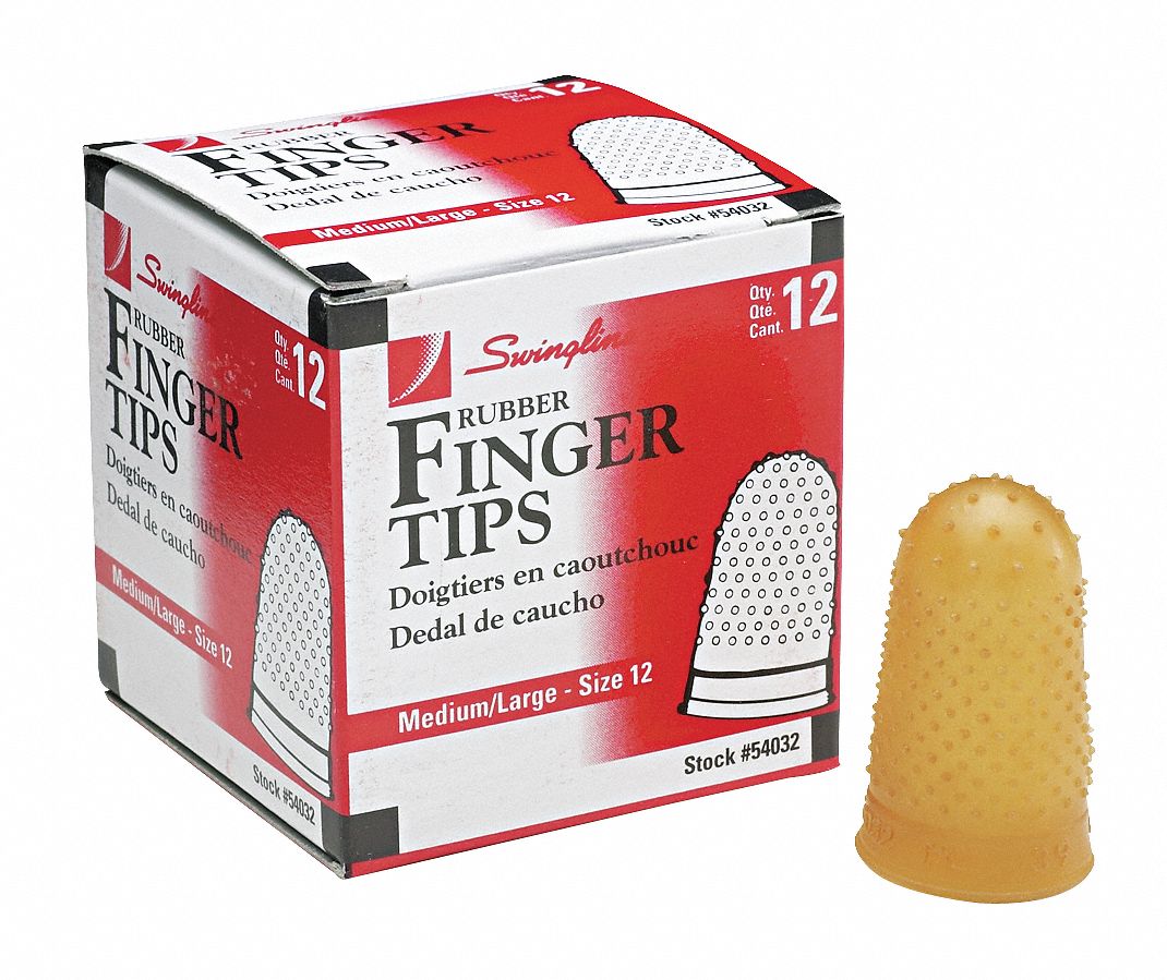 6PDR4 - Rubber Finger Tips Size 12 M/L PK12