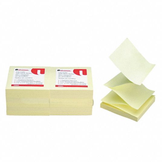 UNIVERSAL ONE, Yellow, Std, Sticky Note Refills - 6PDT2|UNV35664 - Grainger