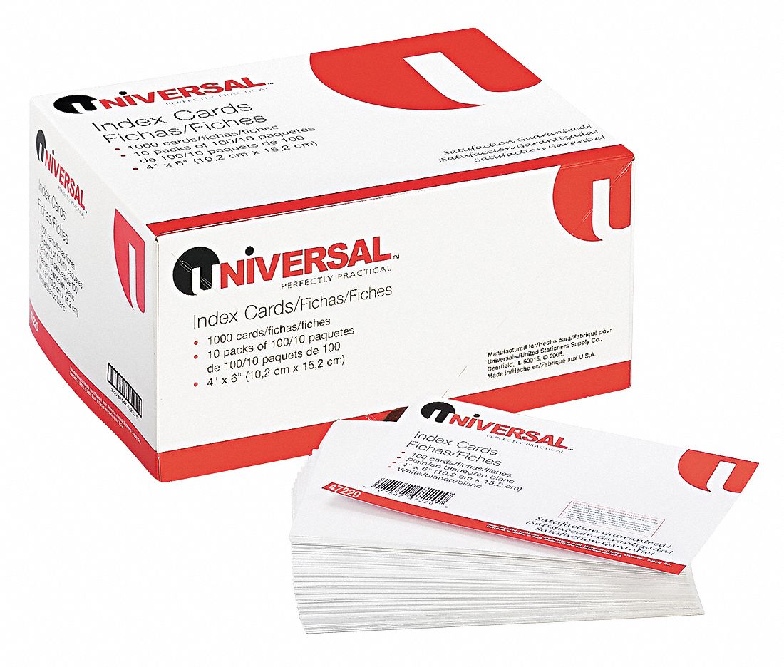6PDV2 - Index Cards Unruled 4 x 6In.PK100