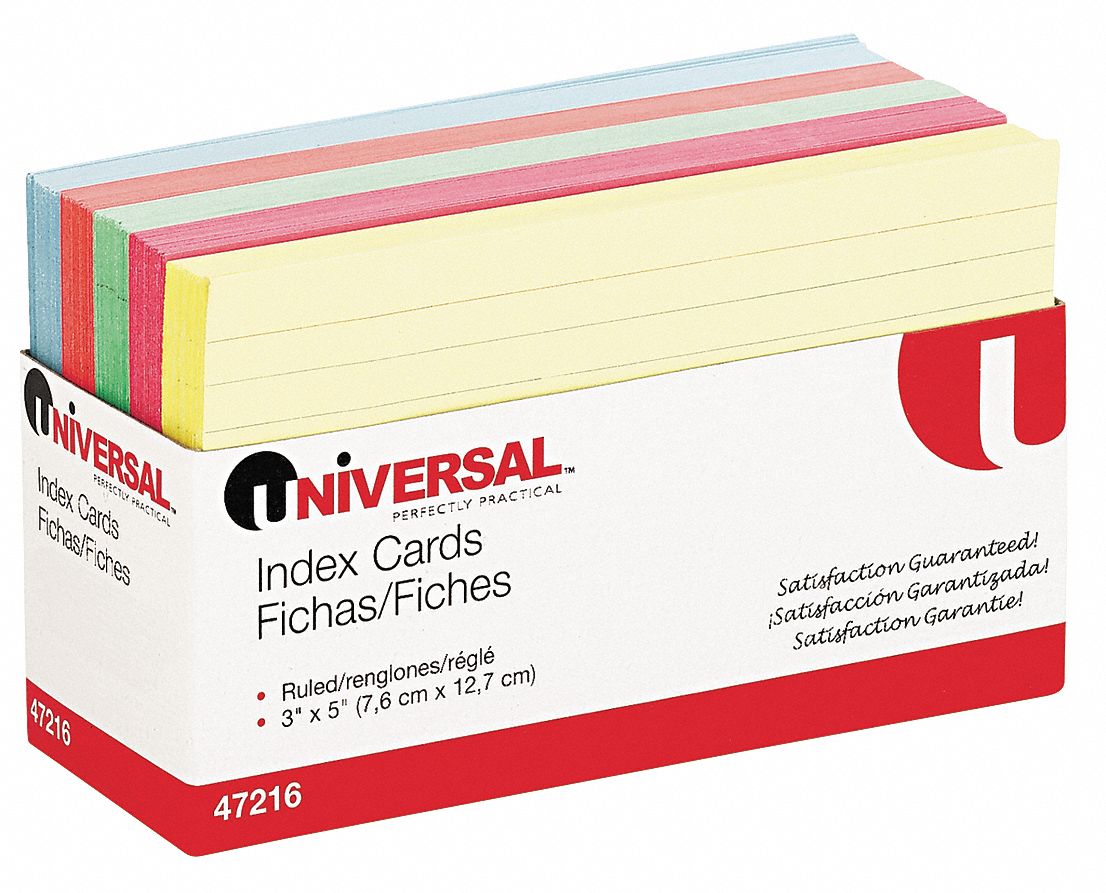 Index card sizes compared