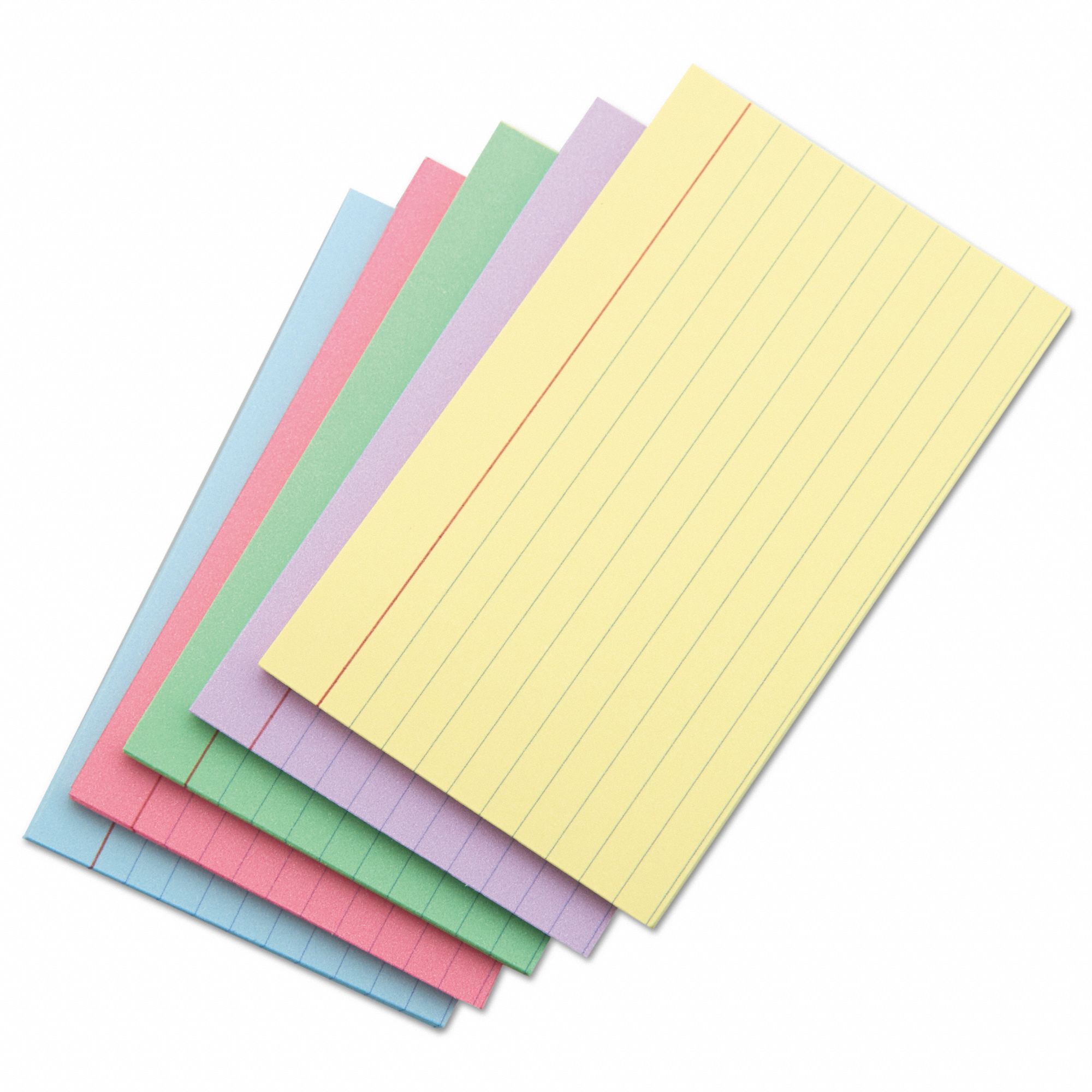 UNIVERSAL Index Cards: Ruled 5 in x 8 in Card Size Assorted 100 PK