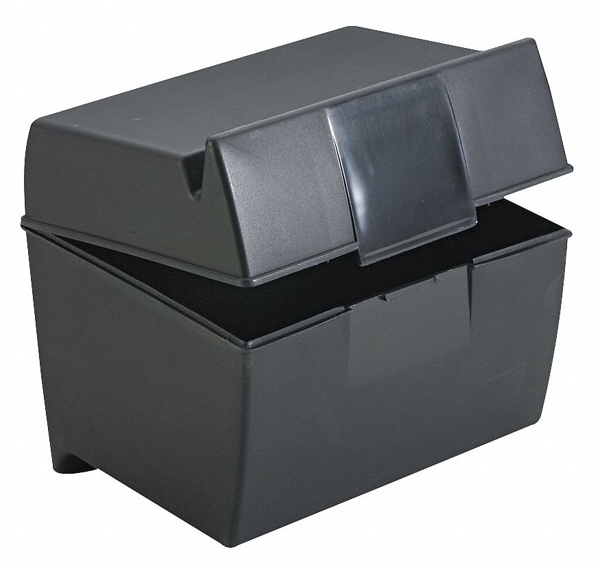 Index Card File Box: (400) 4 x 6 in Index Cards, Plastic, 6 1/2 in Wd