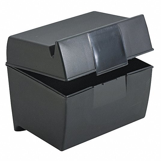 Index Card File Box: (400) 4 x 6 in Index Cards, Plastic, 6 1/2 in Wd
