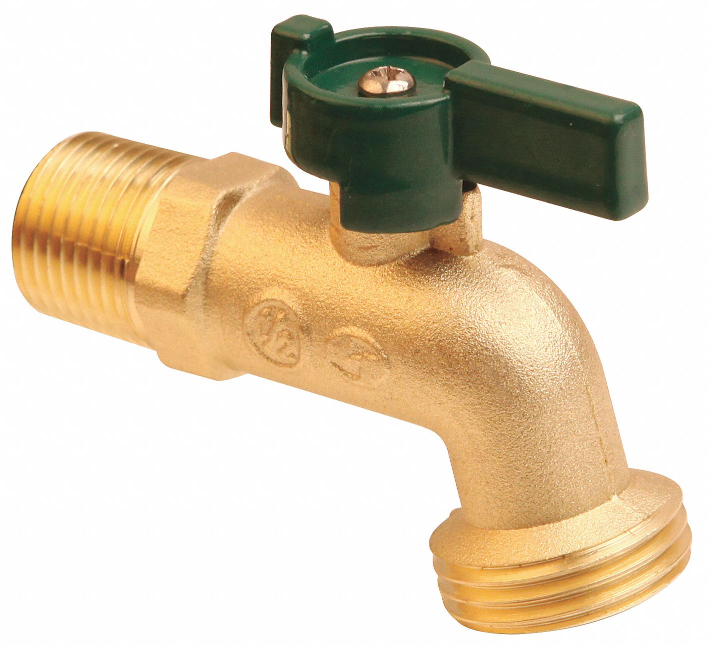 HOSE BIBB: QUARTER TURN, SOLDER CUP OR MNPT, STD, ALUMINUM, ¾ IN INLET SIZE