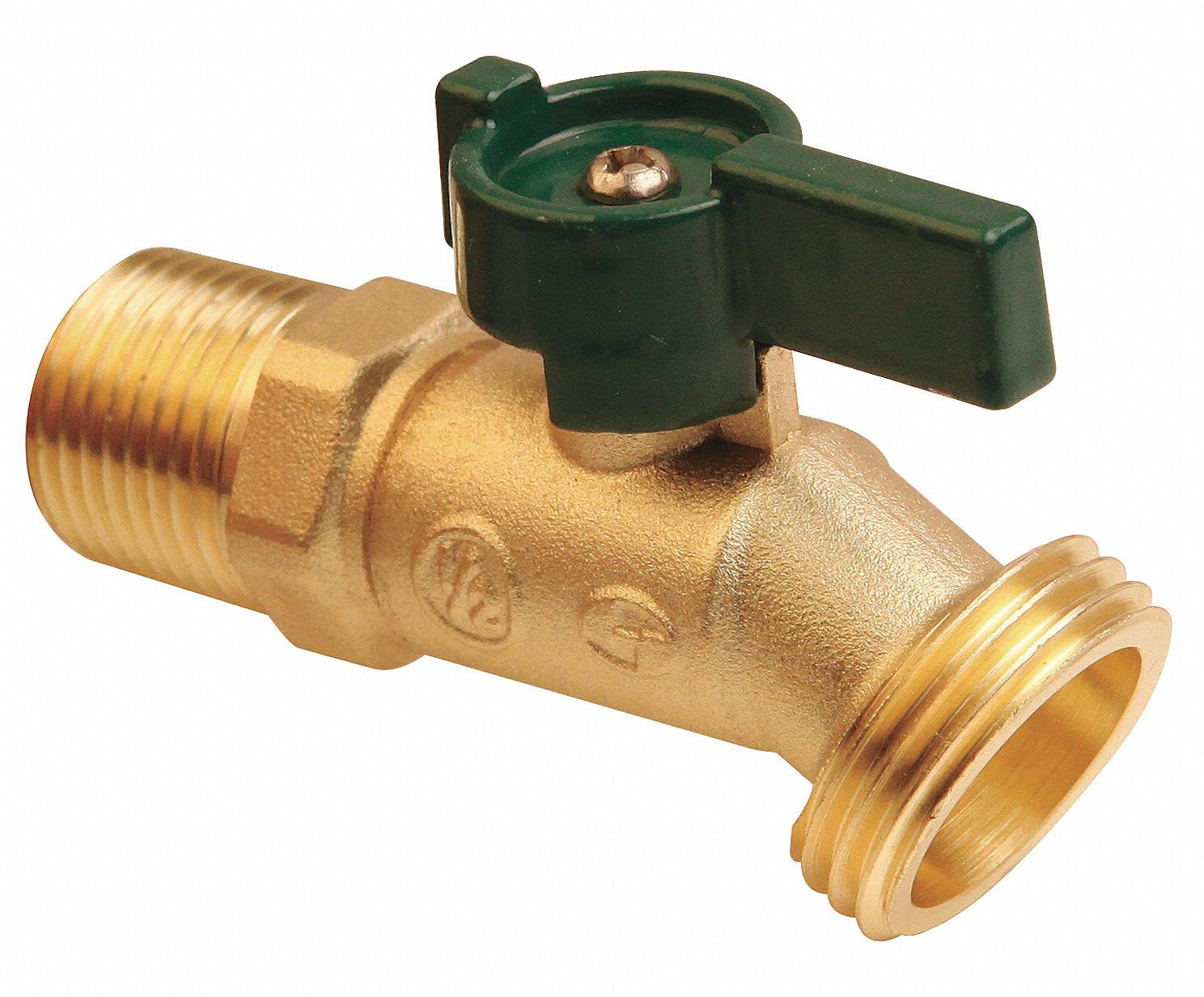Hose Bibb: Quarter-Turn, Brass, Brass, Aluminum, 1/2 in Inlet Connection Size, NPT