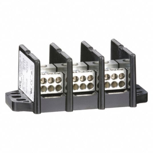 SQUARE D Power Distribution Block: 3 Poles, Surface Mount