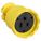 STRAIGHT BLADE CONNECTOR, 6-50R, 50 A, 250V AC, 2 POLES, YELLOW