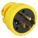 DUST TIGHT STRAIGHT BLADE PLUG, 14-50P, 50 A, 125/250V AC, YELLOW, 3 POLES