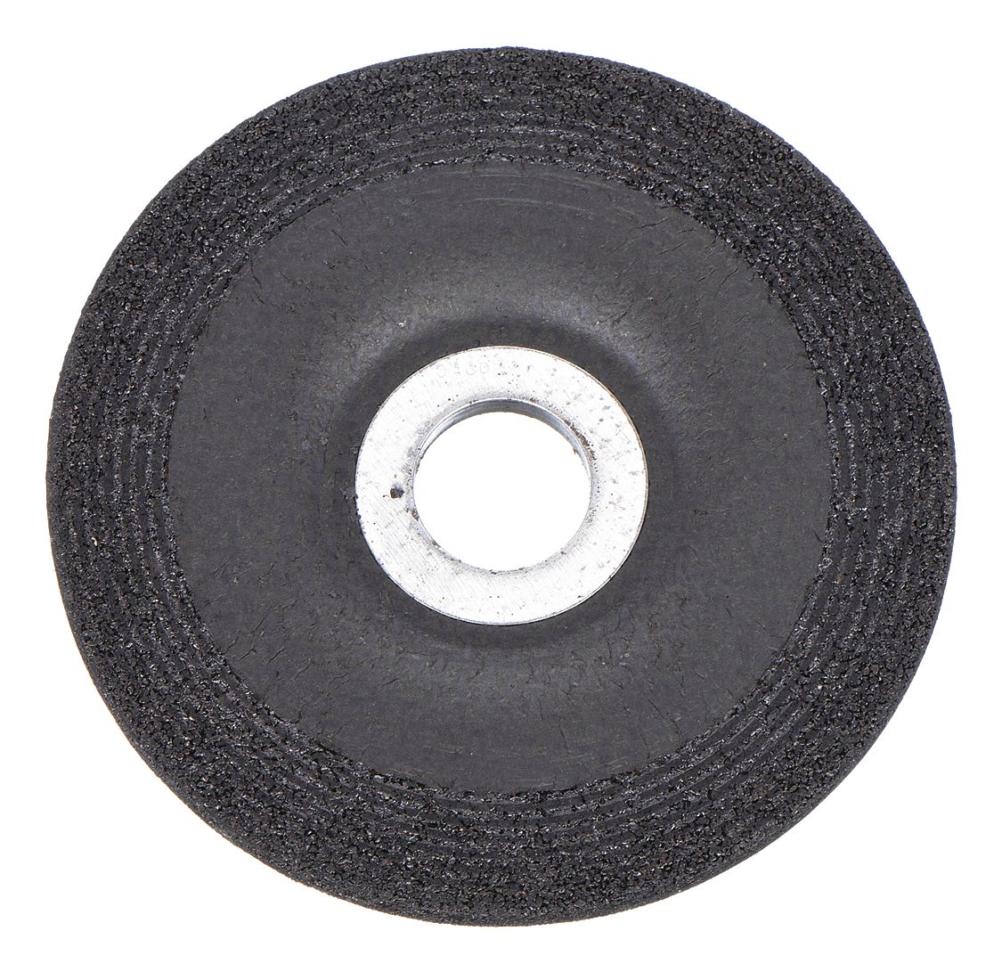 DEPRESSED CENTRE GRINDING WHEEL, TYPE 27, 4½ IN X ¼ IN X ⅞ IN, ALUMINUM OXIDE, 24 GRIT