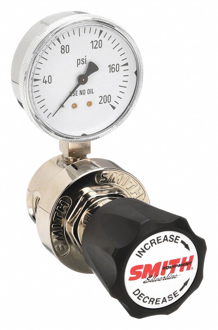 High Purity Gas Regulator: Single Stage, 1/4" NPT F Inlet, 1/4" NPT F Outlet