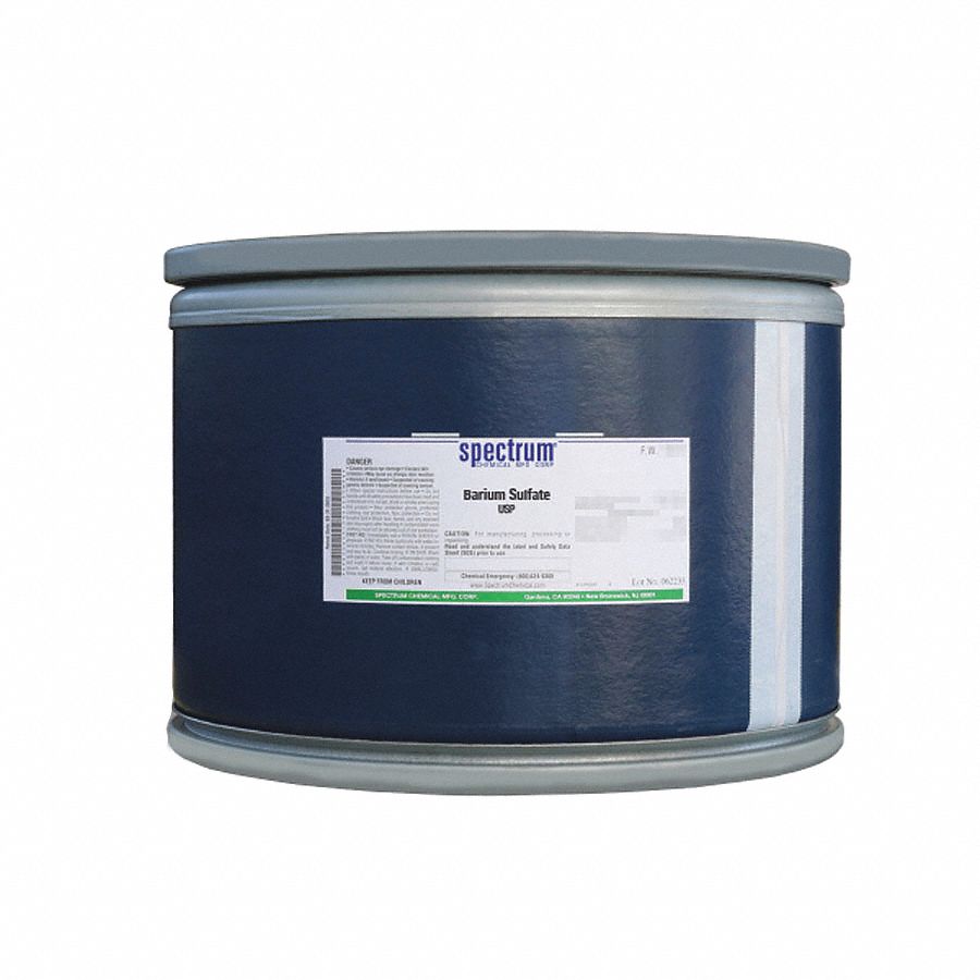 Barium Sulfate: USP, 25 kg, 7727-43-7, Reagent, Powder, Drum, Fiberboard, 60 mo Shelf Life, 1