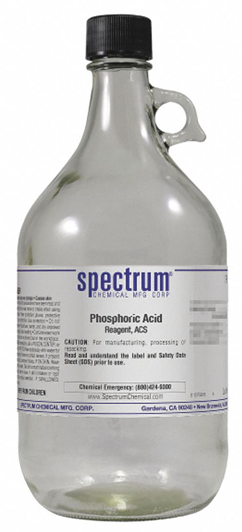 Phosphoric Acid: ACS, 2.5 L, 7664-38-2, Acid, Liquid, Bottle, Glass, 24 mo Shelf Life, 1