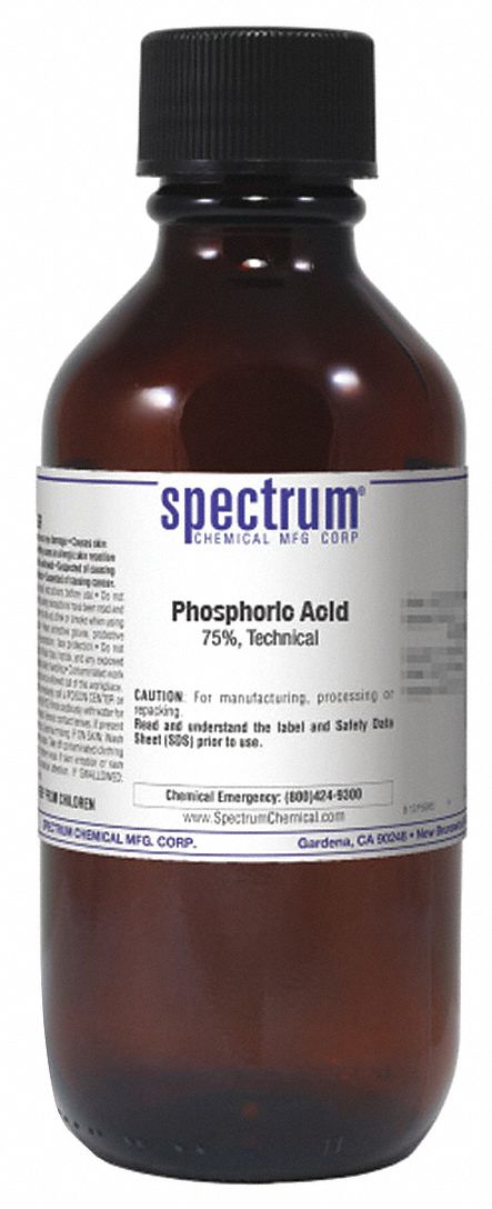 Phosphoric Acid: Lab, 500 mL, 7664-38-2, 75% Concentration, Acid, Liquid, Bottle, Glass, 1