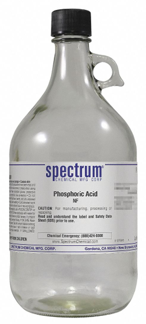 Phosphoric Acid: NF, 2.5 L, 7664-38-2, Acid, Liquid, Bottle, Glass, 24 mo Shelf Life, 1