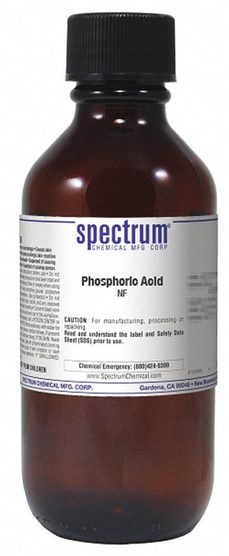 Phosphoric Acid: NF, 500 mL, 7664-38-2, Acid, Liquid, Bottle, Glass, 24 mo Shelf Life, 1