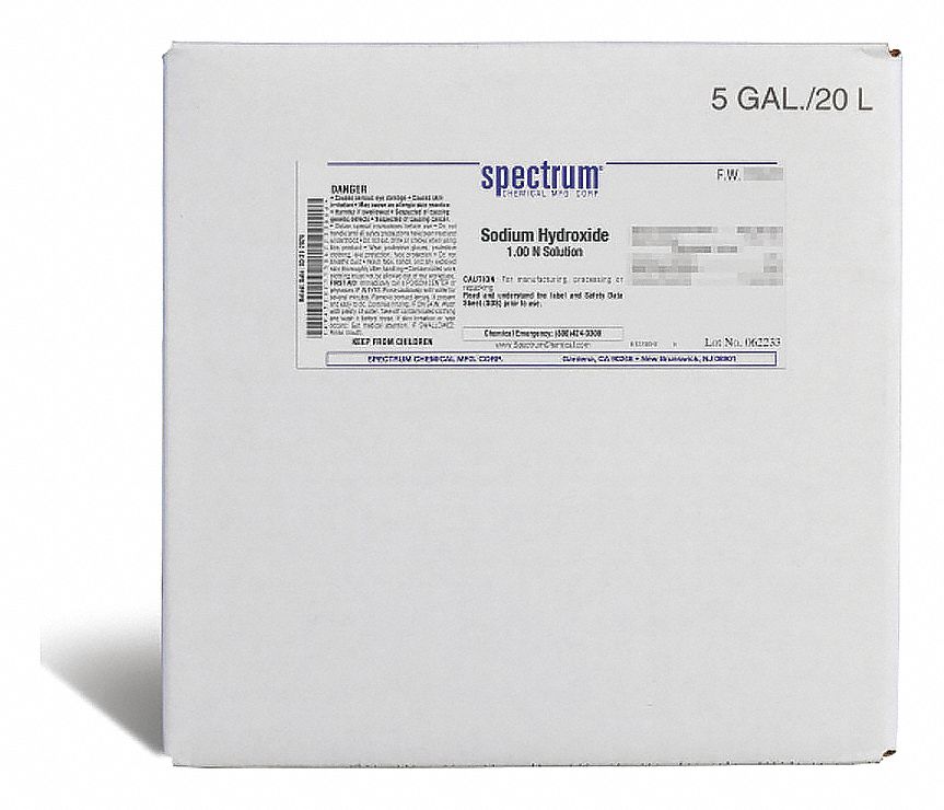 Sodium Hydroxide: Lab, 20 L, 1310-73-2/7732-18-5, 1 N, Solution, Liquid, Drum, Plastic, 1