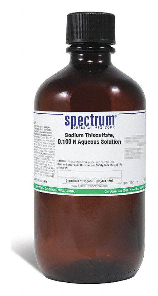 Sodium Thiosulfate: Lab, 1 L, 10102-17-7/497-19-8/7732-18-5, 0.1 N, Solution, Liquid, Bottle, 1