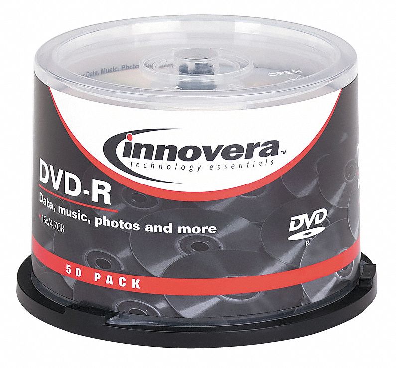 INNOVERA DVDR Disc, 4.7 GB Capacity, 16x Speed 6PKN0IVR46850 Grainger
