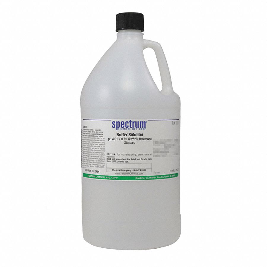 Buffer - pH 4.01: Lab, 4 L, 7647-01-0/7732-18-5/877-24-7, pH 4.01 +/- 0.01 @ 25°C, Buffer, Liquid, 1