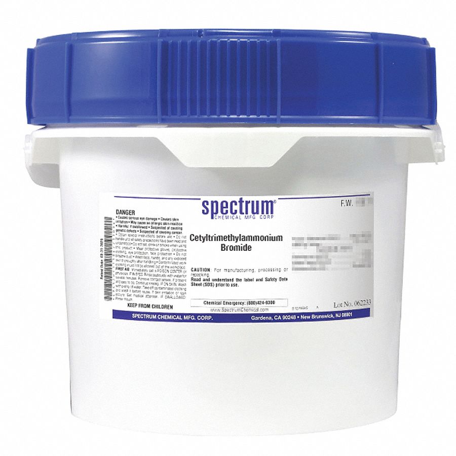 Cetyltrimethylammonium Bromide: Lab, 2.5 kg, 57-09-0, 100% Concentration, Reagent, Powder, Drum, 1