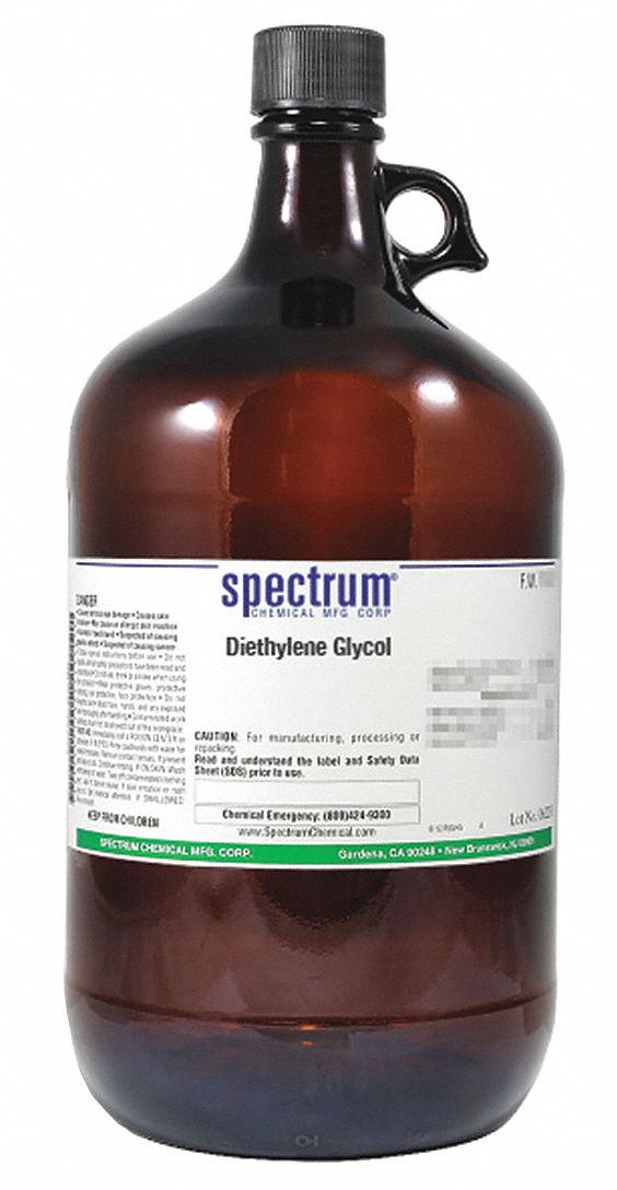 Diethylene Glycol: Lab, 4 L, 111-46-6, 100% Concentration, Reagent, Liquid, Bottle, Amber Glass, 1