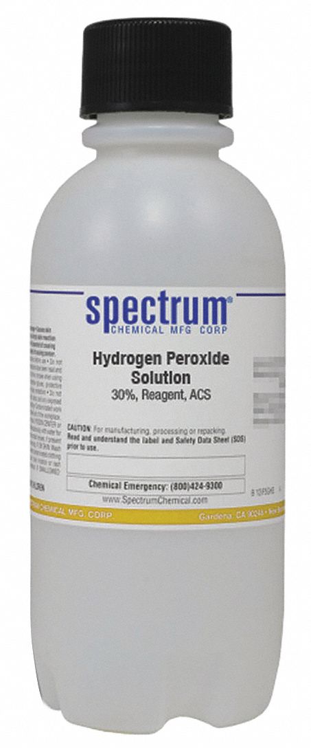 Hydrogen Peroxide: ACS, 500 mL, 7722-84-1/7732-18-5, 30% Concentration, Solution, Liquid, Bottle, 1