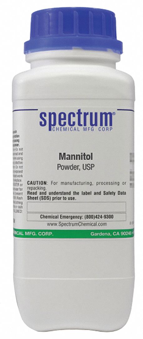 Mannitol: USP, 500 g, 69-65-8, Reagent, Powder, Bottle, Plastic, 24 mo Shelf Life, 1