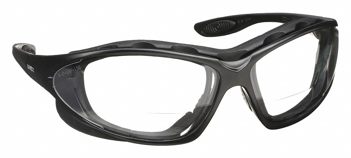 LUNETTES DE LECTURE DE SÉCURITÉ, MONTURE INTÉGRALE, ENVELOPPANTES, PC, UVEXTRA, NR/TRNSP, +1,50, CSA, M