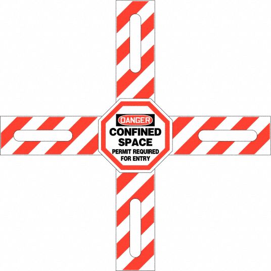 Danger Sign, Confined Space Permit Required For Entry, Header No Header ...