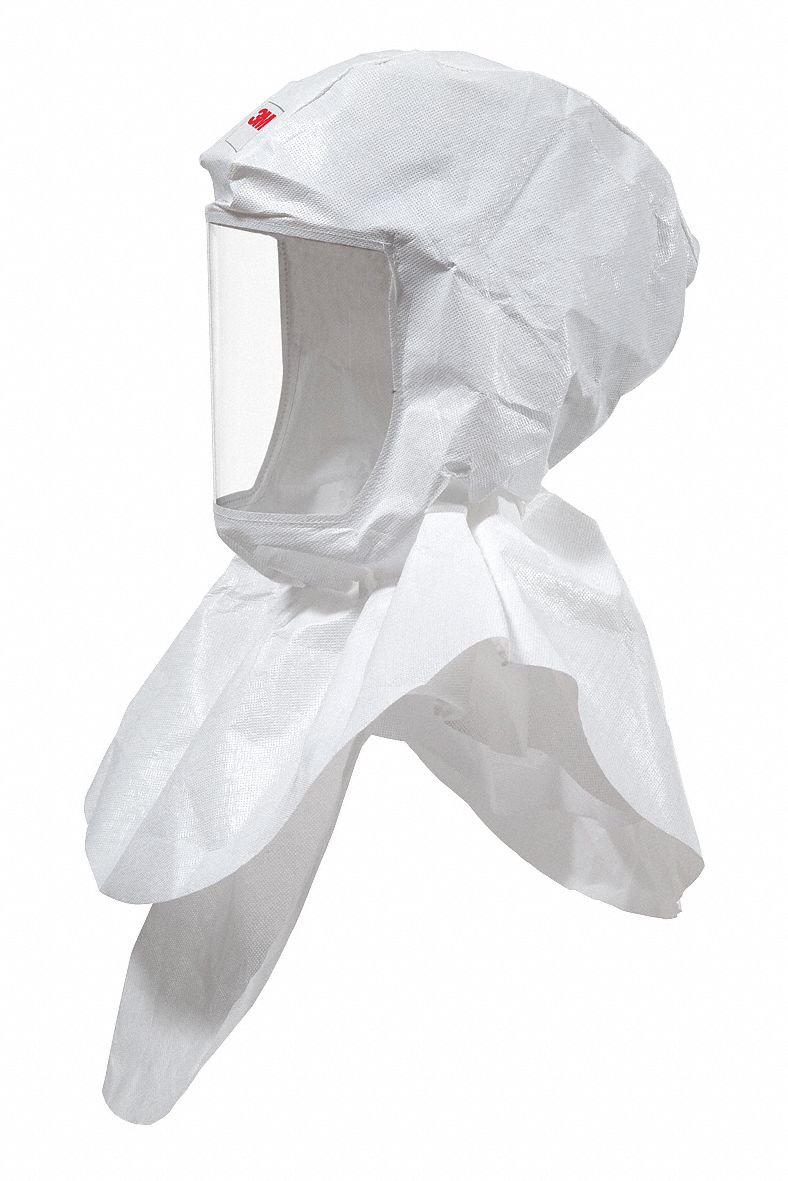 Double Bib Hood: Versaflo, Hood, PAPR System/SAR System, Universal Headgear Size, White, 10 PK