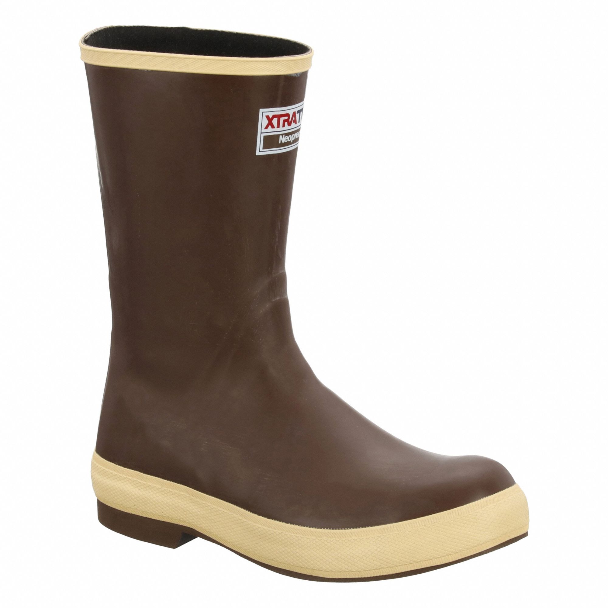 Rubber Boot: 9 Size, Mid-Calf Footwear, Brown, EVA, Neoprene