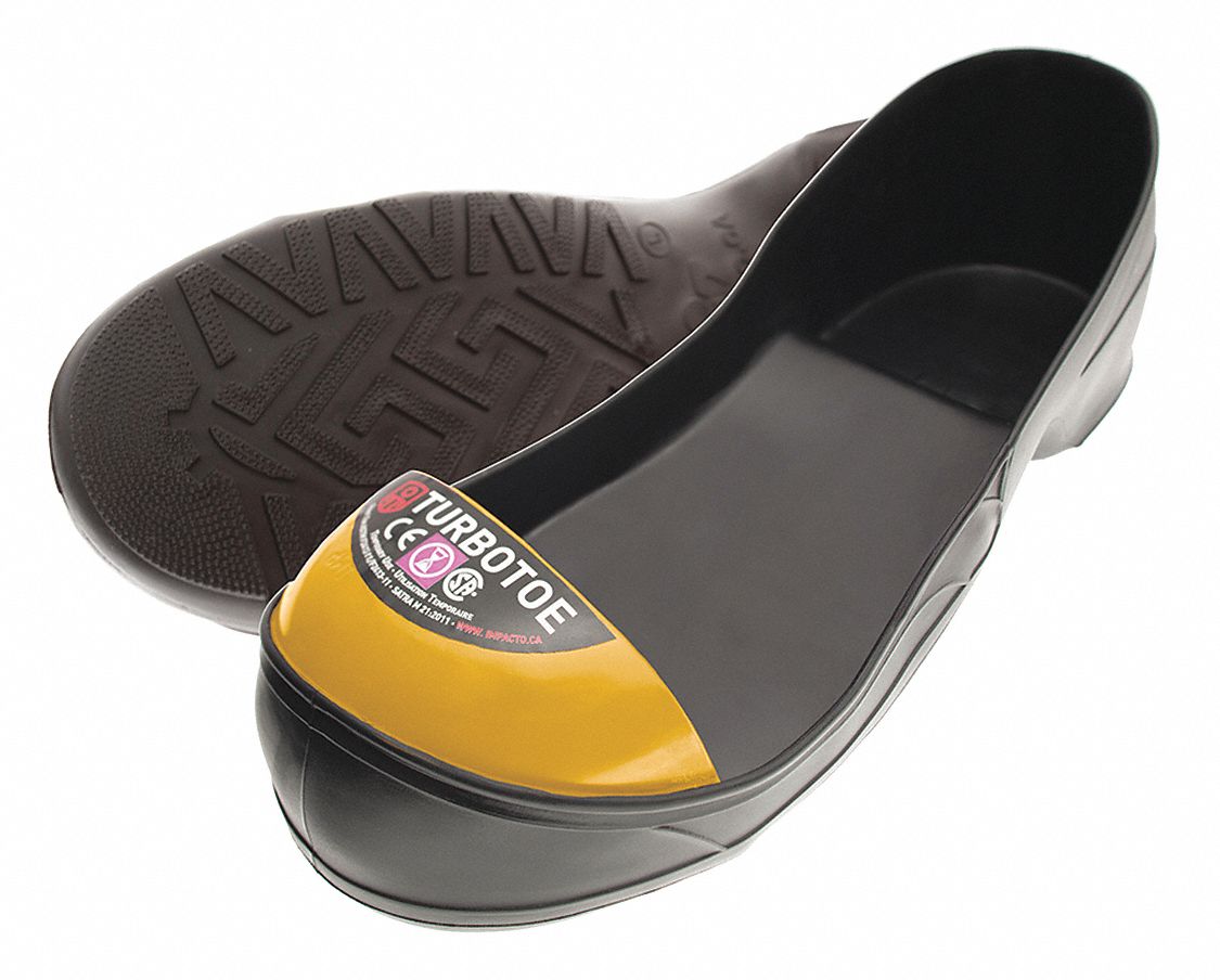 Overshoe: Safety-Toe Overshoe, Safety-Toe, Unisex, Black/Yellow, Chevron, M, 1 PR