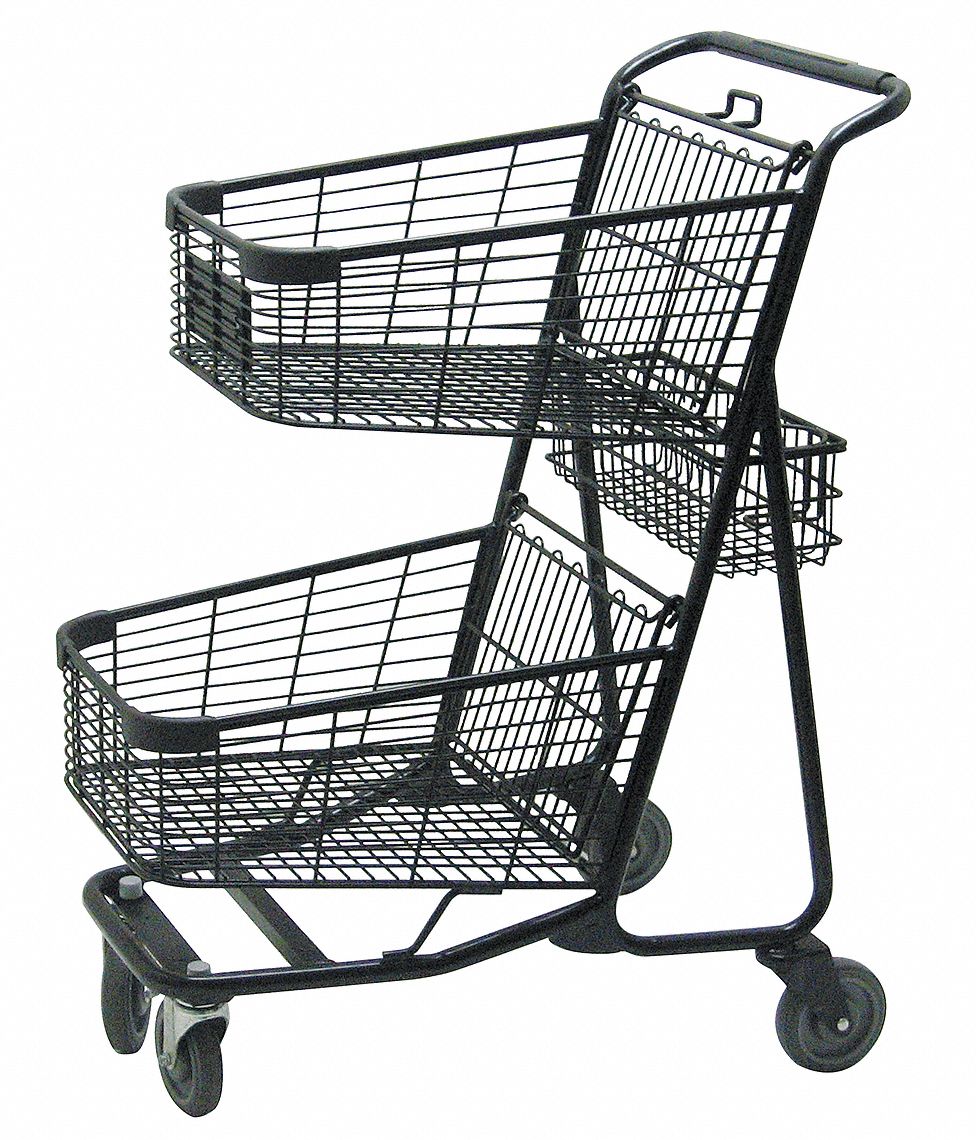 Two-Tier Shopping Cart: Nestable Two Tier Shopping Cart, Steel