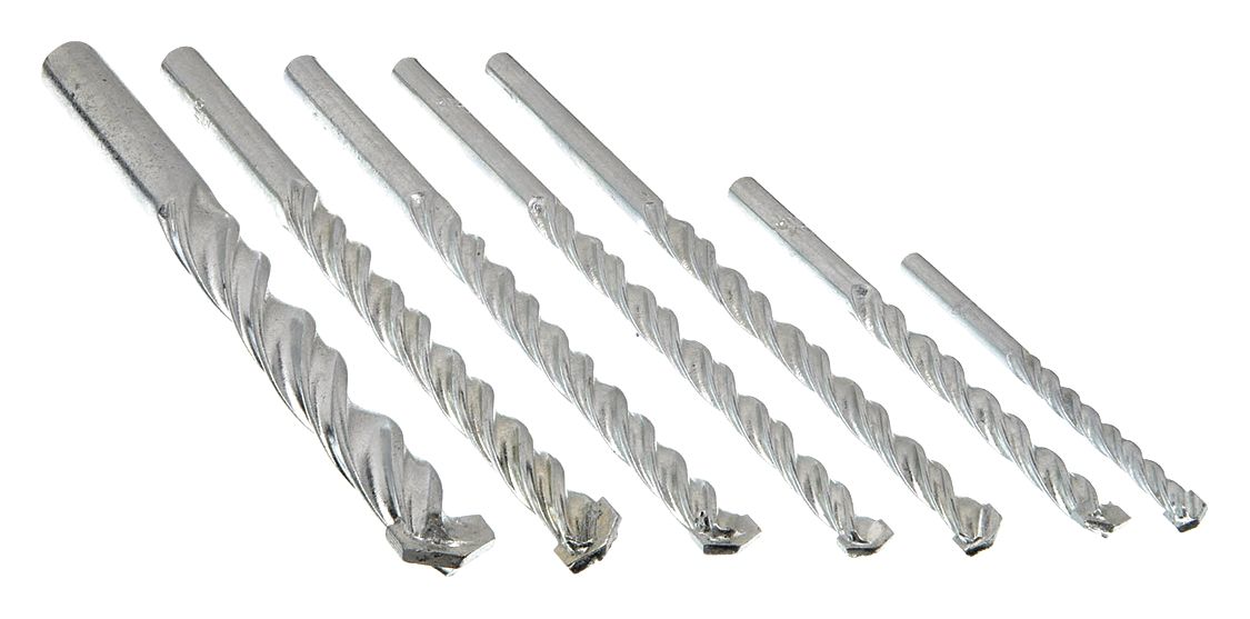 ROUND SHANK DRILL BIT SET, DRILL BIT SIZES - 3/16 IN, ¼ IN, 5/16 IN, ⅜ IN, ½ IN