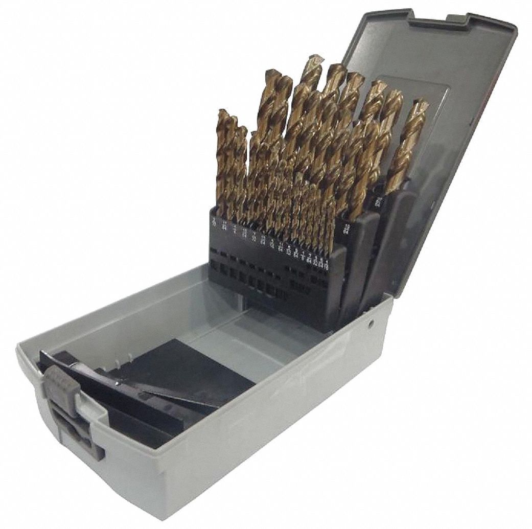 WESTWARD Jobber Drill Bit Set, Number of Drill Bits 29, Drill Bit Point Angle 135 ° 6PTC7