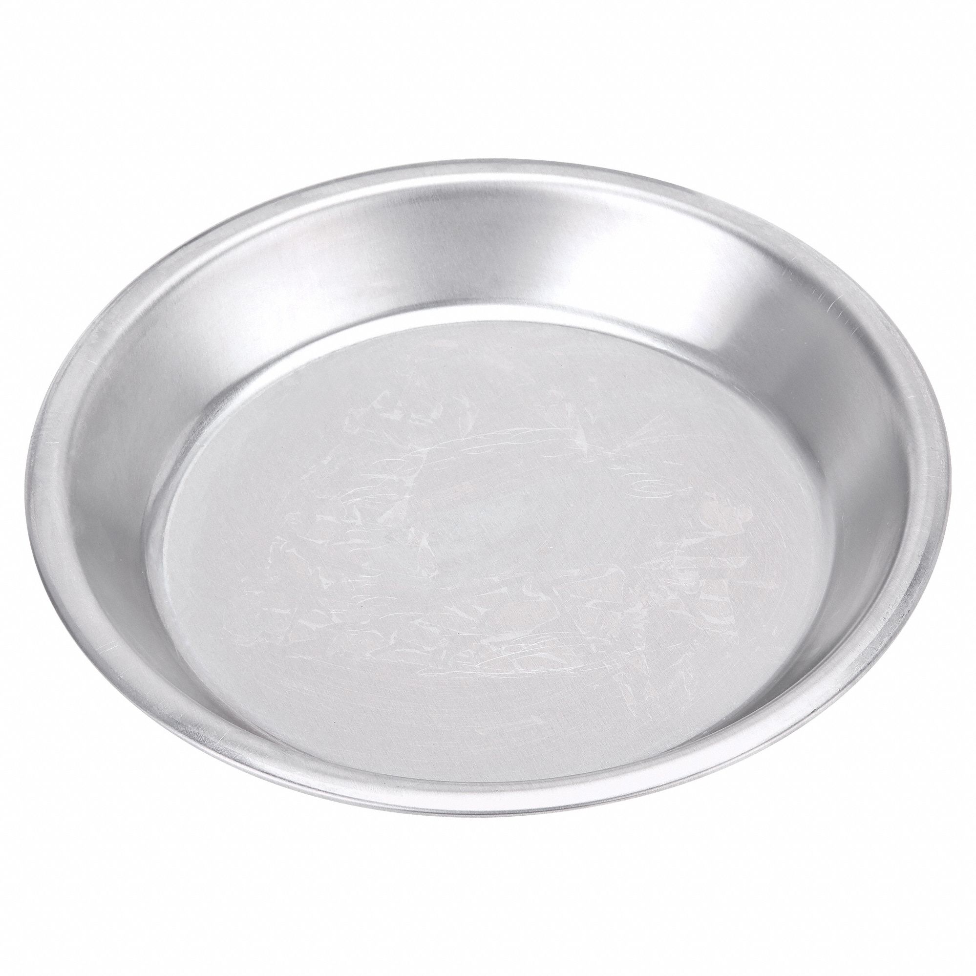 Pie Pan: Pie Pan Pan, Aluminum, Uncoated, 9 3/4 in Overall Dia, 1 1/4 in Overall Dp, Silver