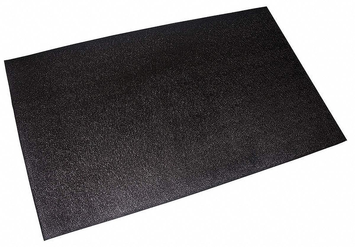 Equipment Mats, Rubber, Black, 4 x 6 ft, 1/2 Thick, Institutional