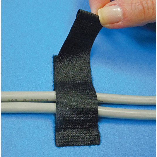 Velcro Brand Back-to-Back Strap: Rubber Adhesive, 2-1/2 in, 1 in Wd, Black, 25 Pk
