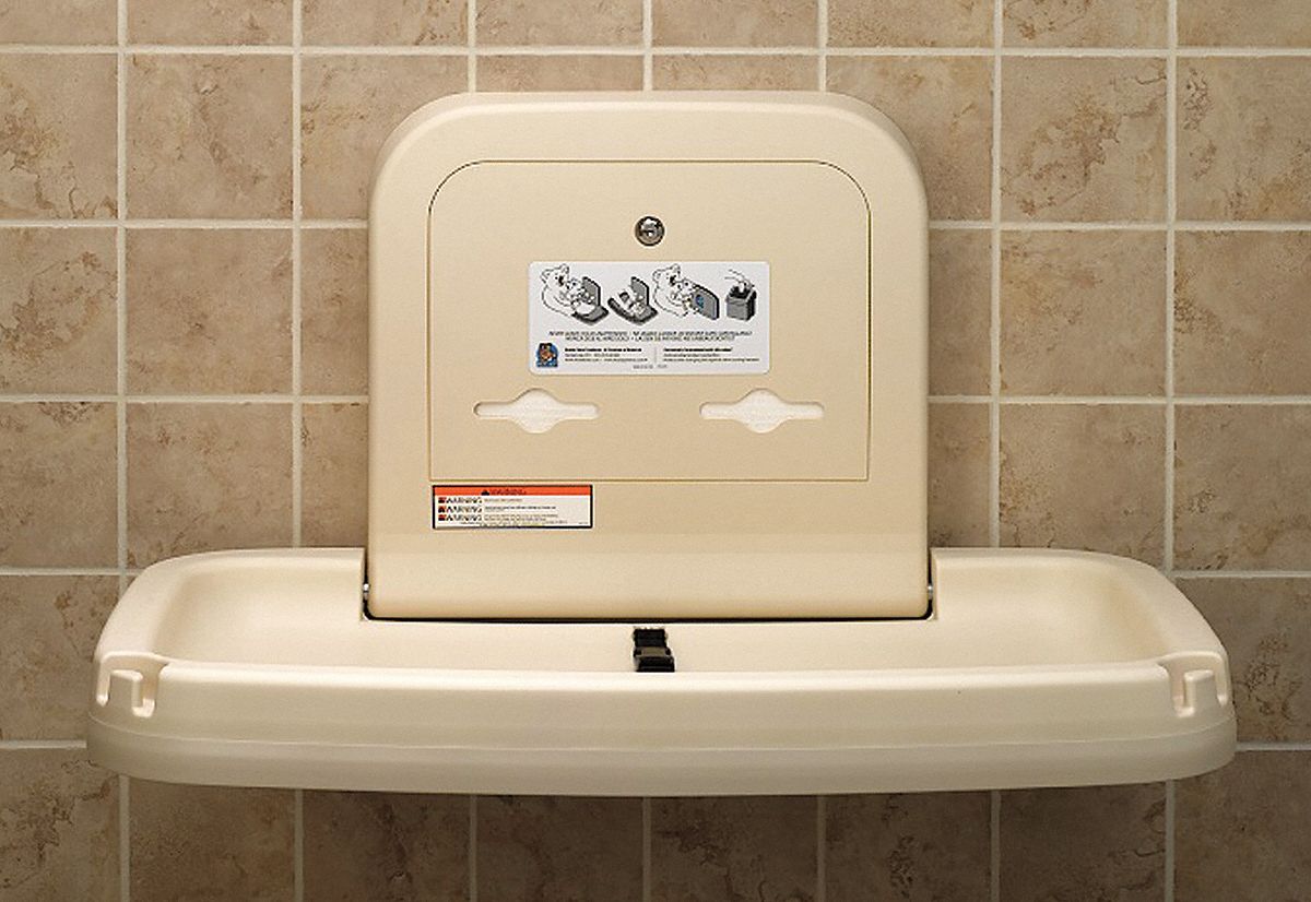 horizontal baby changing station