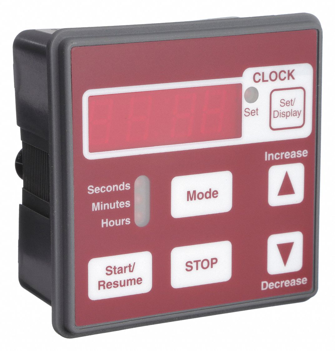 BORG Count Down Timer: Timer, Fits 68 mm x 68 mm Cutout, NEMA 1,  Programmable Input, 9999 Span